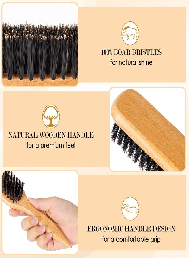 STYLEMATE Slick Back Hair Brush for Women & Men, Boar Bristle Hair Brush for Thin & Fine Hair, Soft Smoothing Baby Hairs for Polishing, Deepening, Styling, Sectioning & Parting-Wide Rat Tail - Image 3
